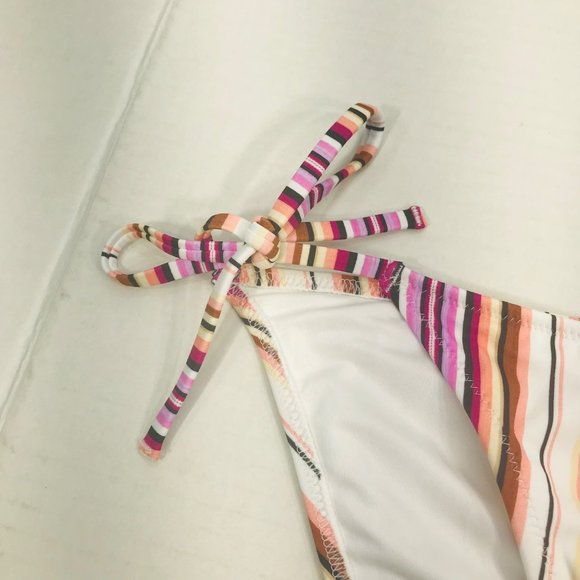 Shade And Shore Women's Sz Small Side Tie Hipster Bikini Swim Bottom Striped New - Picture 9 of 9